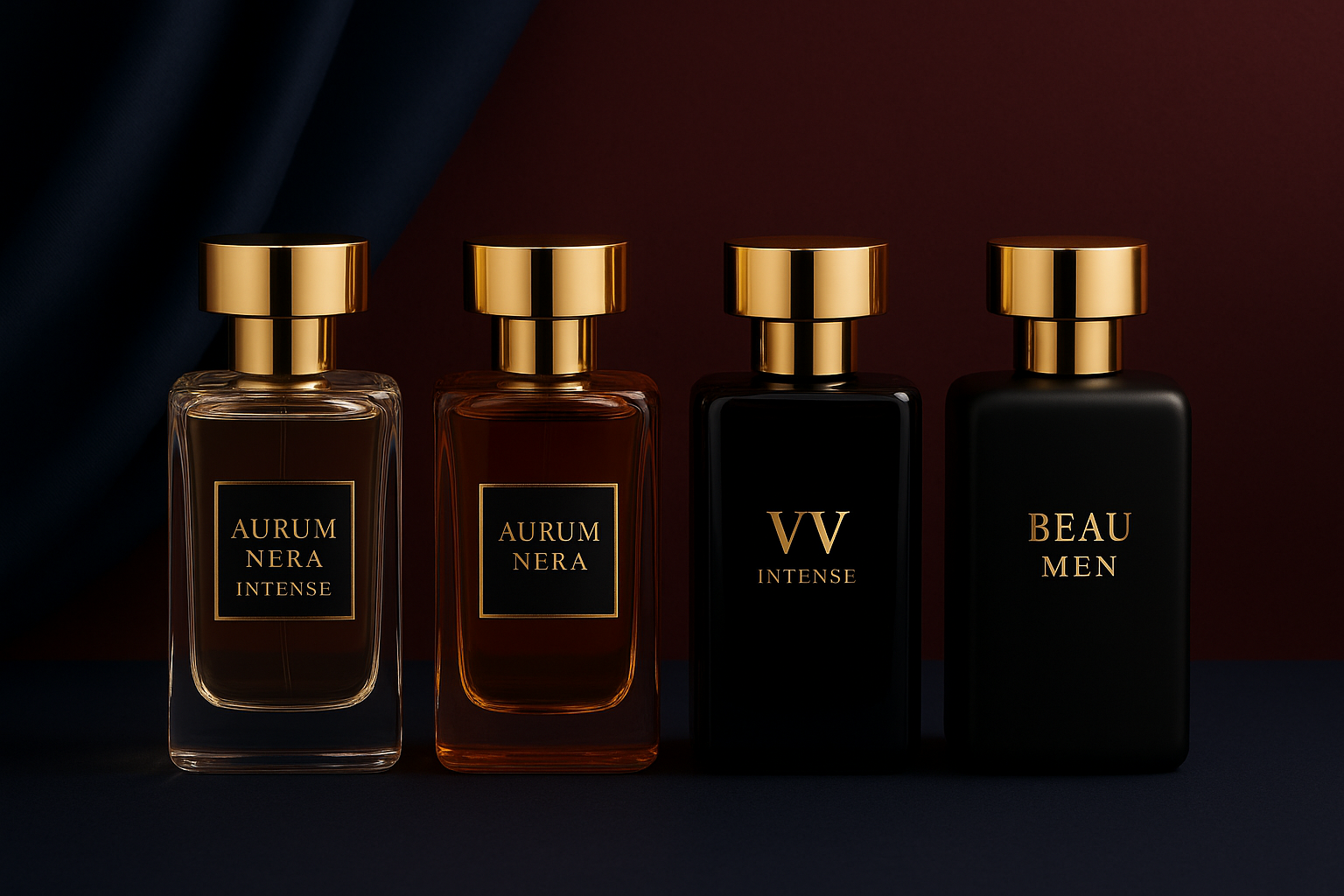Colección de perfumes con nombres específicos
